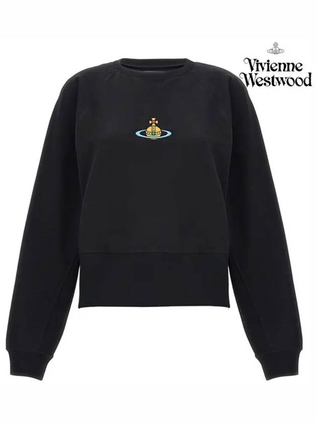 ORB Embroidered Logo Sweatshirt Black - VIVIENNE WESTWOOD - BALAAN 3