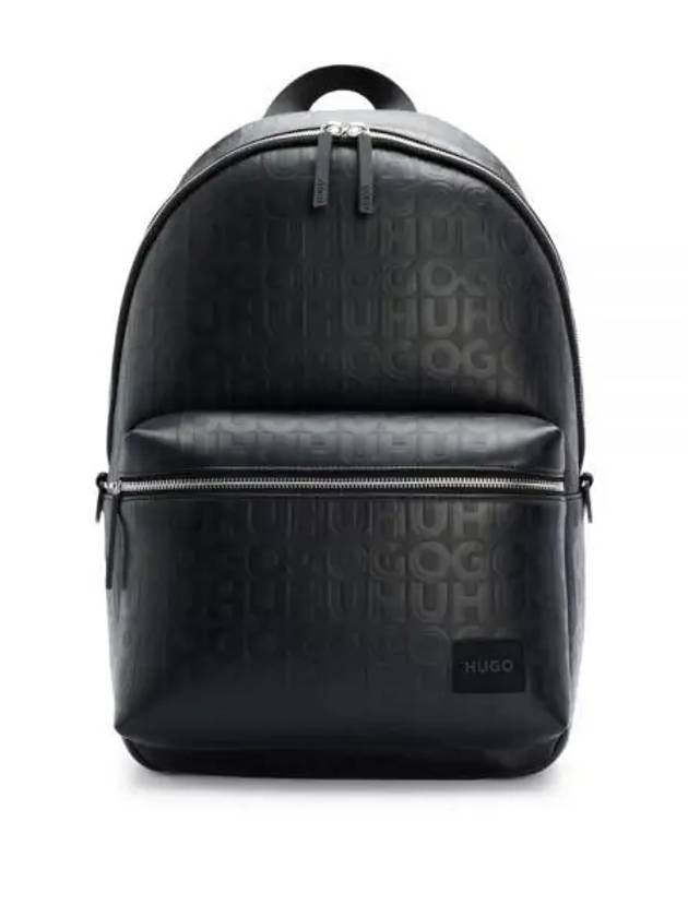 Repeat Logo Motif Fake Leather Backpack Black - HUGO BOSS - BALAAN 2