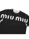 Logo Print Cotton Short Sleeve T-Shirt Black - MIU MIU - BALAAN 7