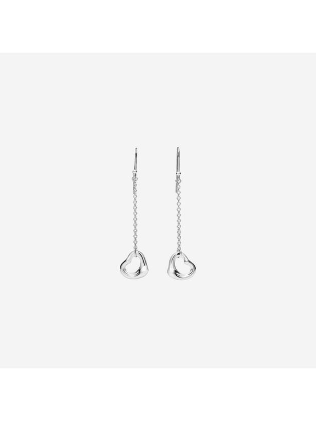 Elsa Peretti Open Heart Drop Earrings Sterling Silver - TIFFANY & CO. - BALAAN 1