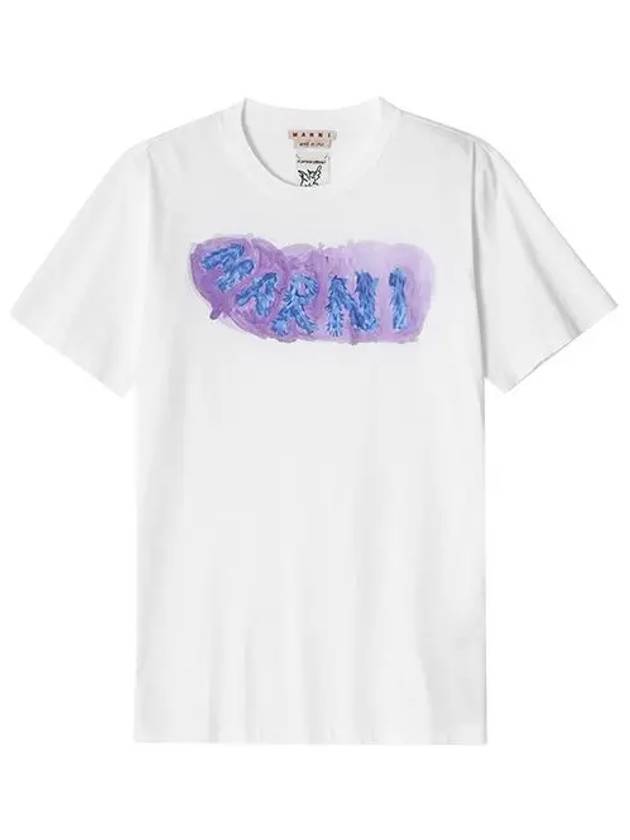 Crew Neck Logo Short Sleeve T-shirt White - MARNI - BALAAN 3