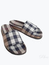 Men's Check Pattern Slippers Brown - BURBERRY - BALAAN 2