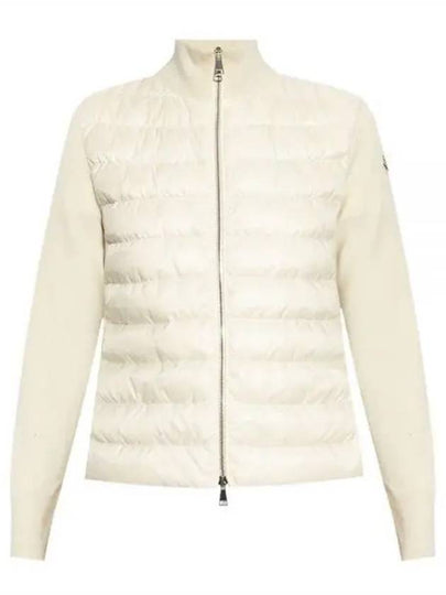 Logo Patch Padded Cardigan Cream - MONCLER - BALAAN 2