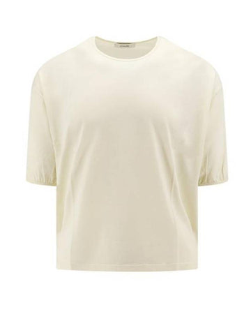 Mercerised Jersey Short Sleeve T-Shirt Yellow - LEMAIRE - BALAAN 1