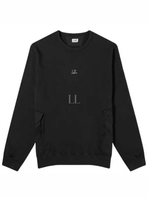 Cotton Fleece Mixed Pocket Sweatshirt Black - CP COMPANY - BALAAN 2