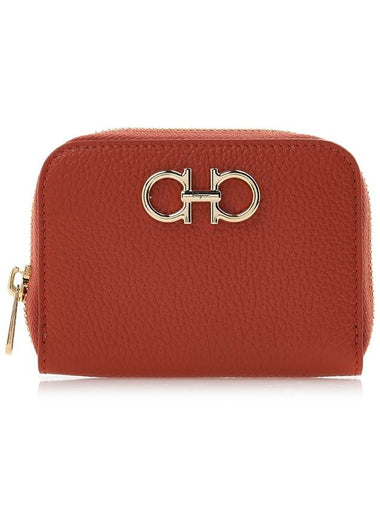 Ferragamo Women's Gancini Card Wallet 22 0406 TERRACOTTA 0770059 - SALVATORE FERRAGAMO - BALAAN 1