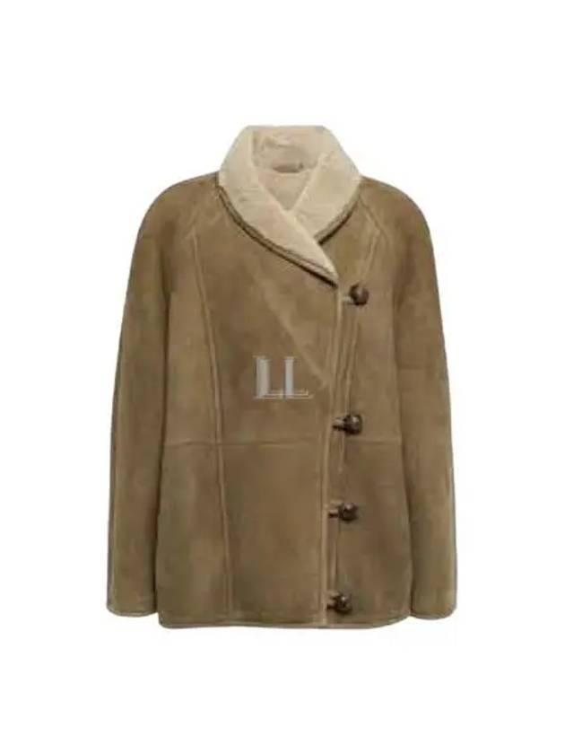 Women's Abenila Shearling Duffle Coat Khaki - ISABEL MARANT - BALAAN 2