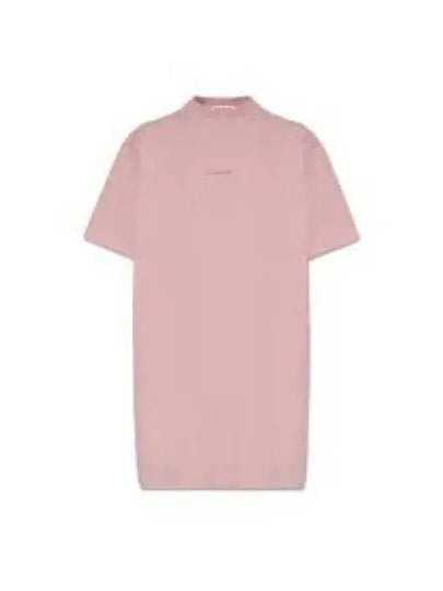 Logo Cotton T-Shirt Short Dress Pink - ACNE STUDIOS - BALAAN 2