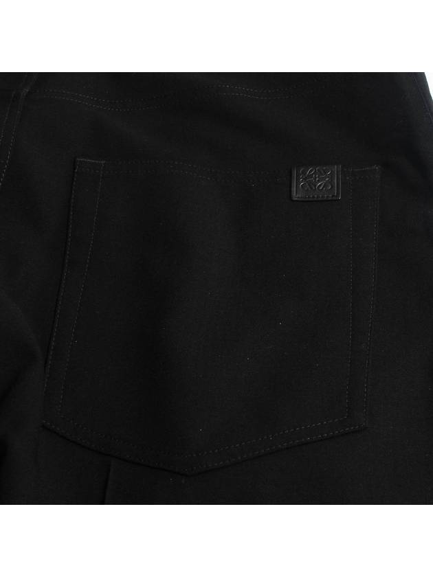 Crop Wool Pintuck Straight Pants Black - LOEWE - BALAAN 4