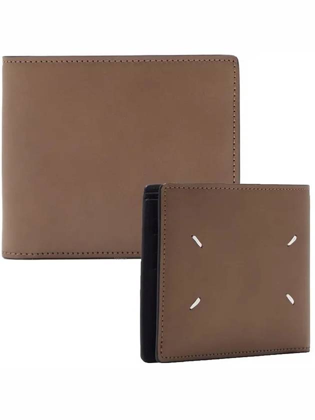 Plain Leather Half Wallet Brown - MAISON MARGIELA - BALAAN 2