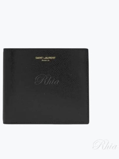 East West Coating Leather Half Wallet Black - SAINT LAURENT - BALAAN 2