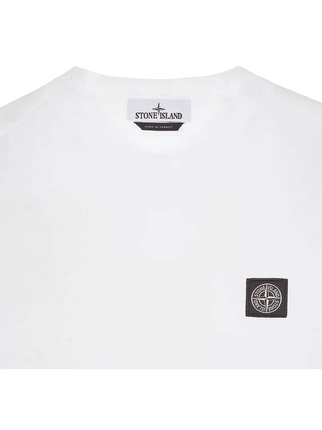 Logo Patch Short Sleeves T-Shirt White - STONE ISLAND - BALAAN 7