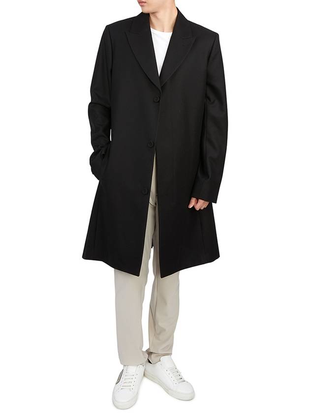 Logo Buckle Wool Single Coat Black - DIOR - BALAAN 7