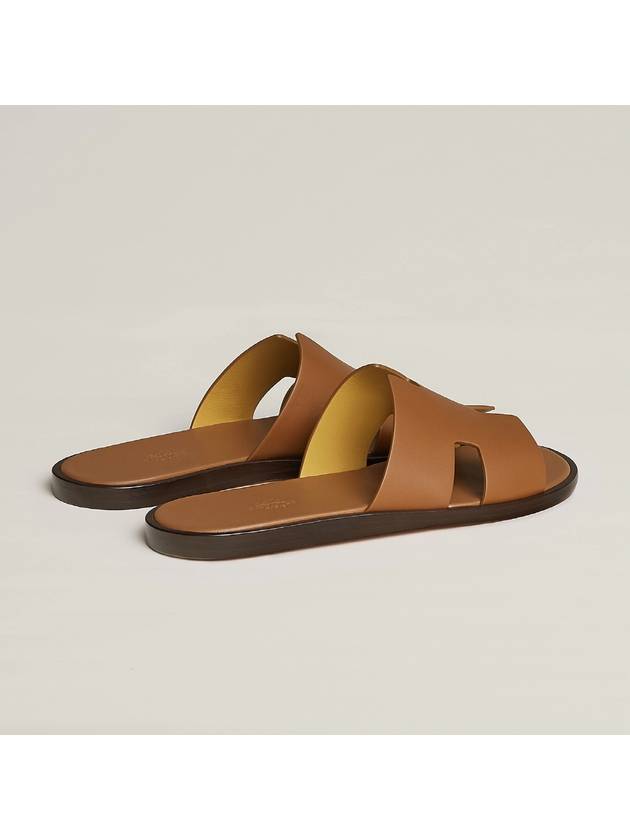 Izmir Leather Slippers Gold - HERMES - BALAAN 5