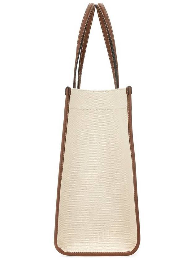 Medium Two-Tone Canvas and Leather Freya Tote Bag Natural Tan - BURBERRY - BALAAN 4