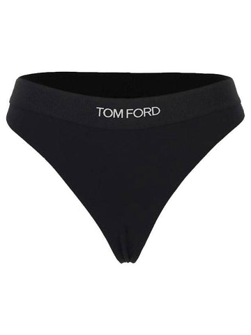 Underwear Women's Logo Cotton Signature Briefs Black - TOM FORD - BALAAN 1