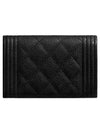 Boy  Flap Card Holder Grained Calfskin Gold Black - CHANEL - BALAAN 3