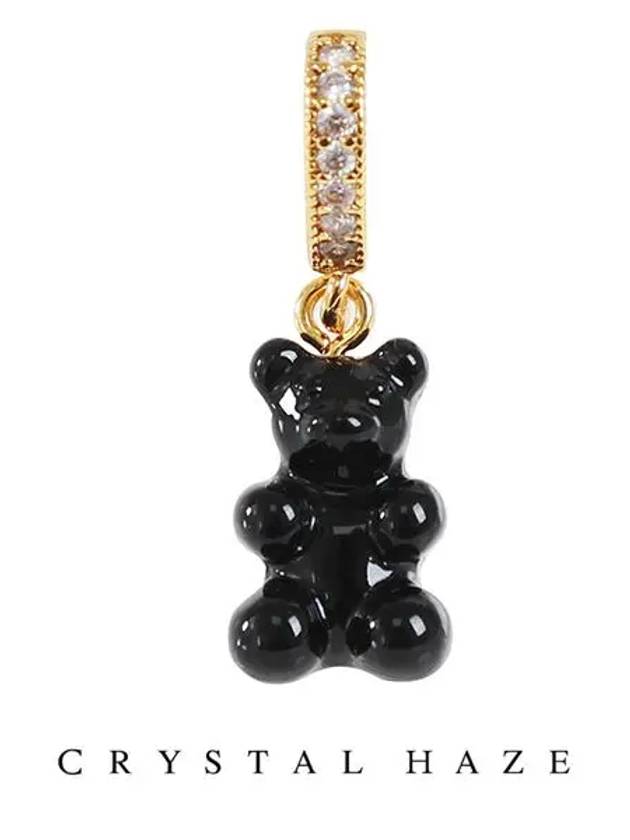 Nostalgia Bear Pave Connector Pendant Black - CRYSTAL HAZE - BALAAN 3