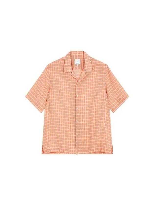 Check pattern regular fit linen shirt orange 271330 - PAUL SMITH - BALAAN 1