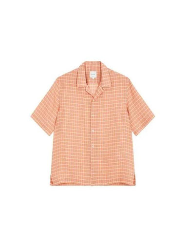 Check pattern regular fit linen shirt orange 271330 - PAUL SMITH - BALAAN 1