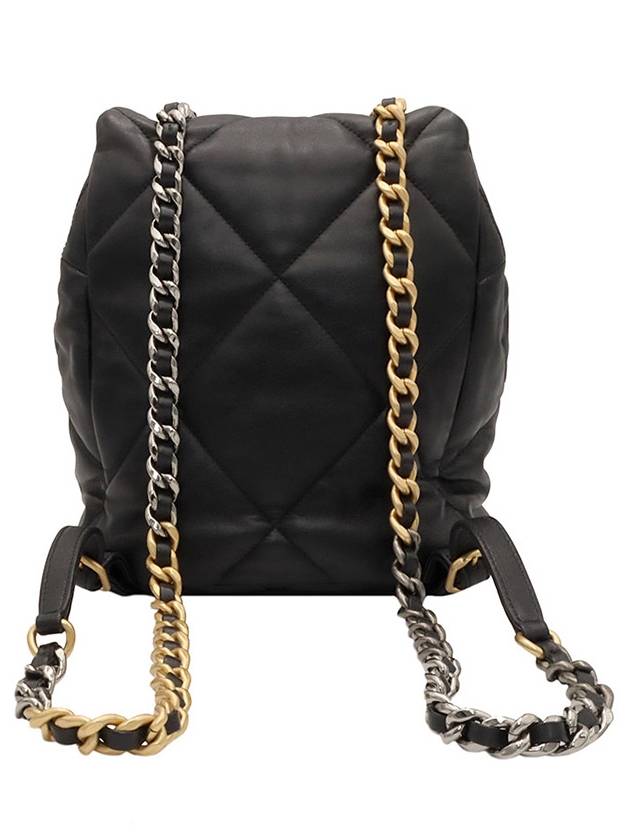 Black Lambskin 19 Chain Backpack AS4223 - CHANEL - BALAAN 3