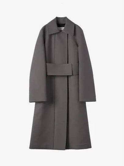 Women's Sports Fleece Wool Trench Coat Grey - JIL SANDER - BALAAN 2