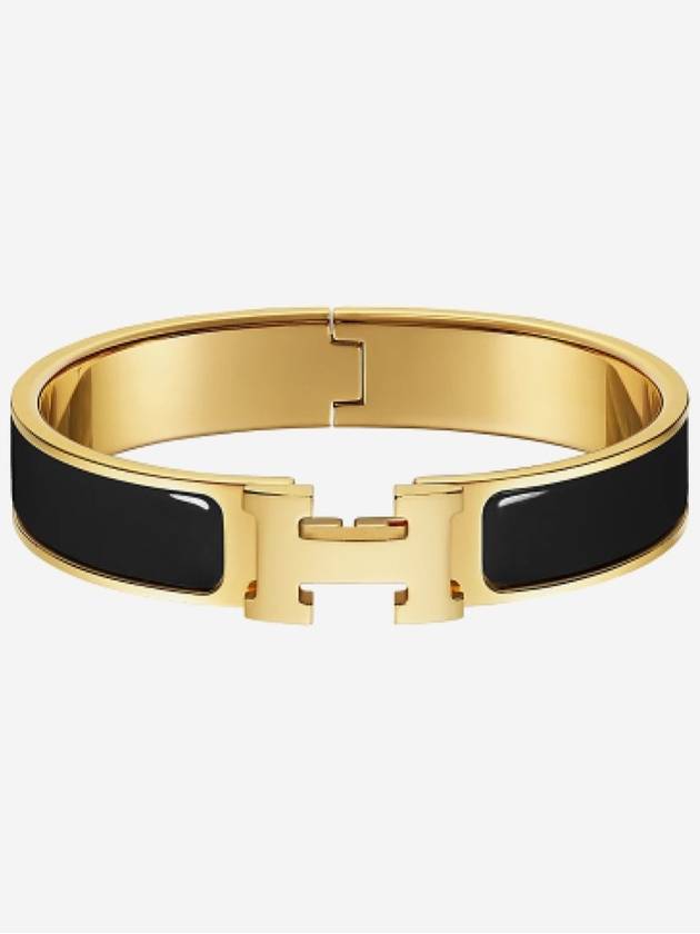 Clic H Bracelet Gold Noir - HERMES - BALAAN 3