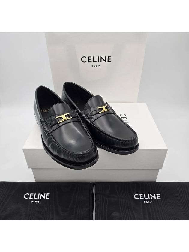 Luco Triomphe Polished Bull Loafers Black - CELINE - BALAAN 7