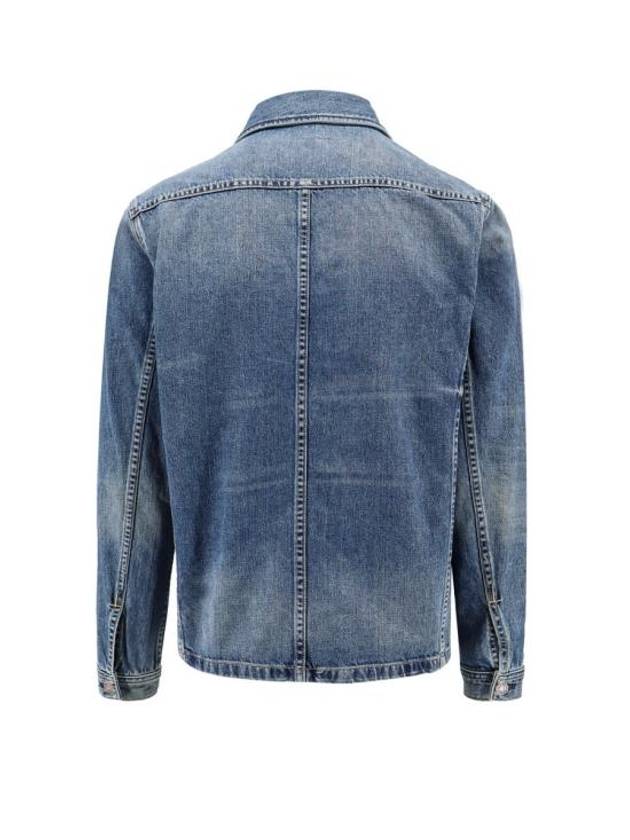 Logo Label Denim Jacket Blue - TOM FORD - BALAAN 3