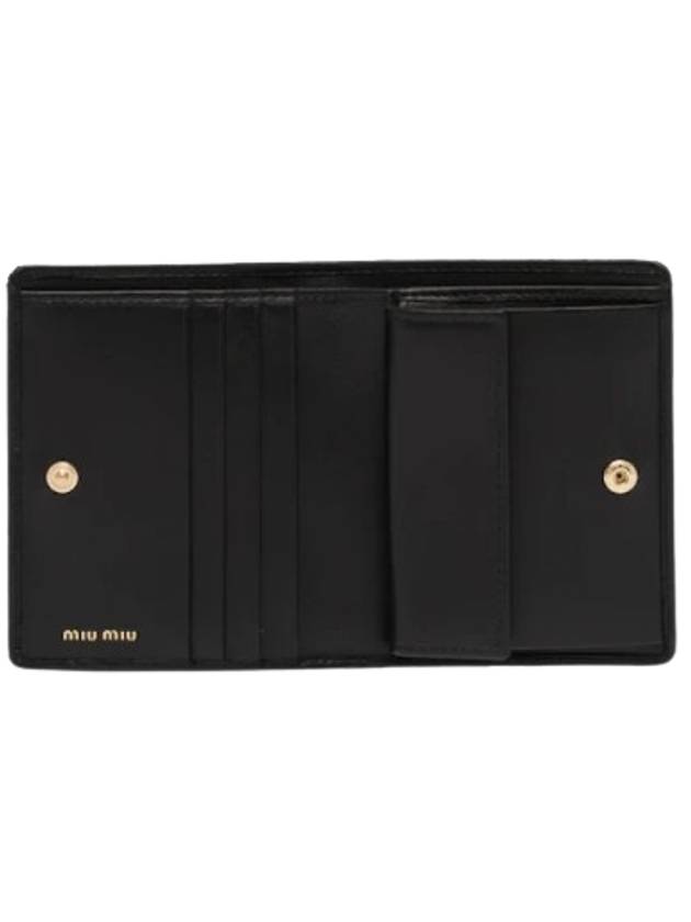 Matelasse Leather Half Wallet Black - MIU MIU - BALAAN 3