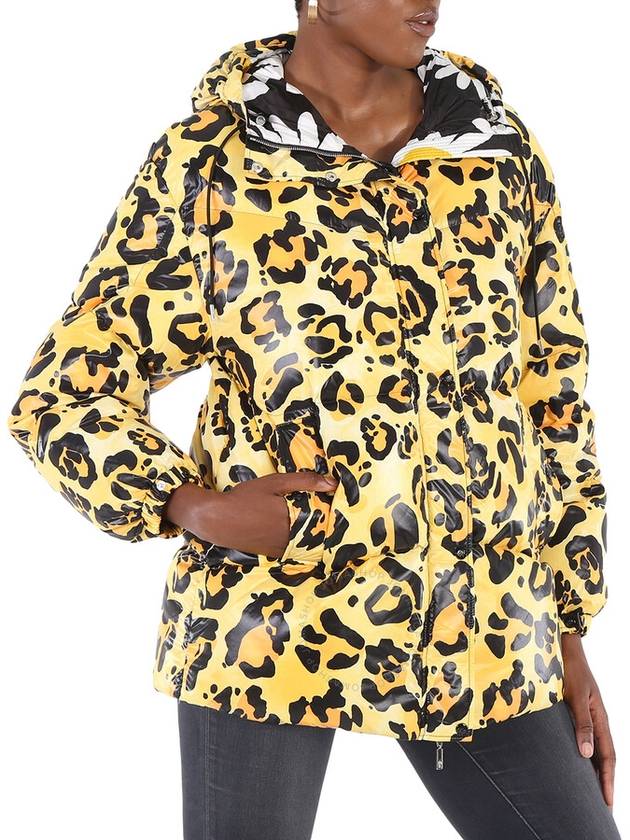 Leopard Print Quilted Hooded Jacket Yellow - MONCLER - BALAAN 3