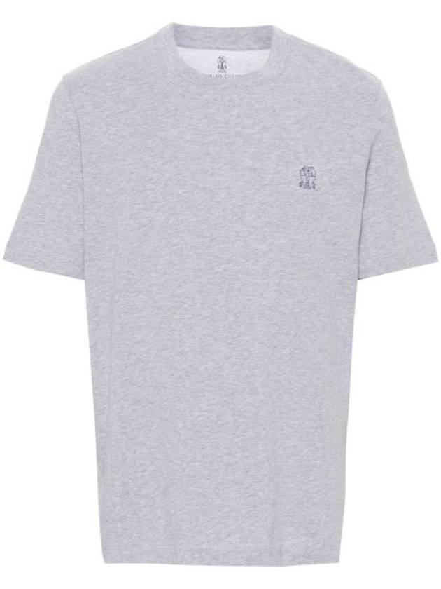 Logo Short Sleeve T-Shirt Grey - BRUNELLO CUCINELLI - BALAAN 1