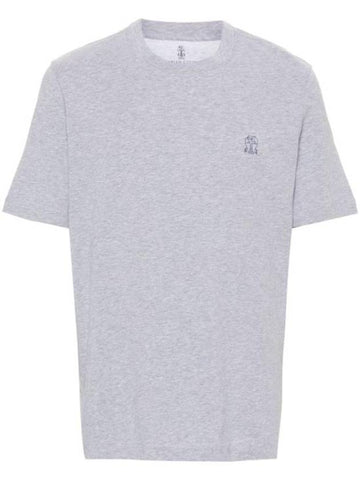 Logo Short Sleeve T-Shirt Grey - BRUNELLO CUCINELLI - BALAAN 1