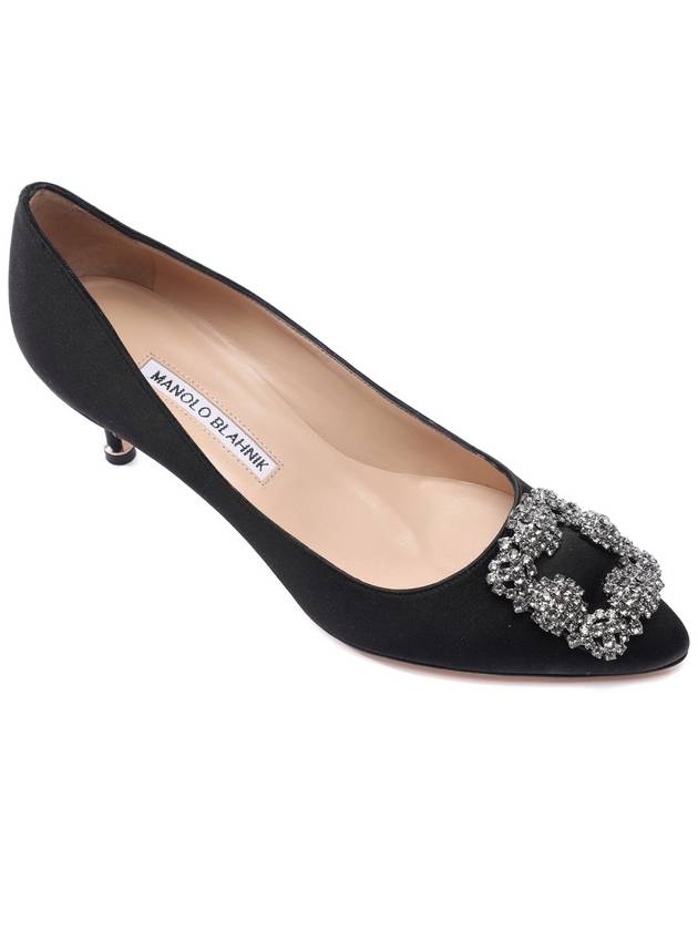 Hangisi Satin Pumps Heel Black - MANOLO BLAHNIK - BALAAN 4