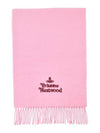 Logo Wool Fringe Muffler Pink - VIVIENNE WESTWOOD - BALAAN 1