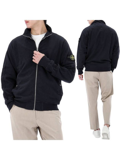 Old Effect Fleece Zip-Up Jacket Navy - STONE ISLAND - BALAAN 2