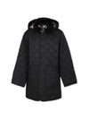 Kids Corduroy Collar Diamond Hooded Quilted Jacket Black - BURBERRY - BALAAN 1