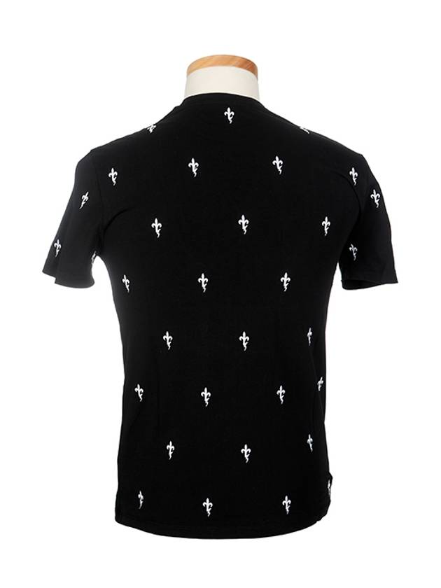 Signature Embroidered Cotton Short Sleeve T-Shirt Black - NEIL BARRETT - BALAAN 4