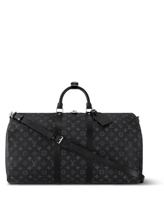 Keepall 55 Bandouliere Monogram Eclipse Duffel Bag Black - LOUIS VUITTON - BALAAN 2