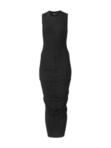 Gauge Fine Ribbed Merino Twist Dress Black MJDAM24003BKX One Piece - MARC JACOBS - BALAAN 1