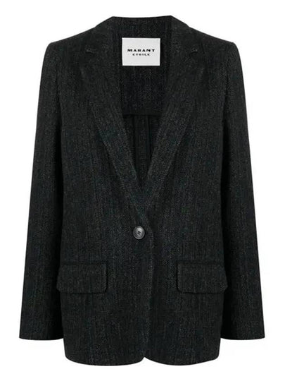 Charlyne Single Breasted Wool Blazer Jacket Black - ISABEL MARANT - BALAAN 2