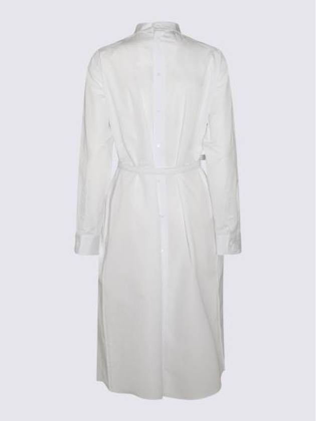 Cotton Poplin Midi Dress White - FENDI - BALAAN 5