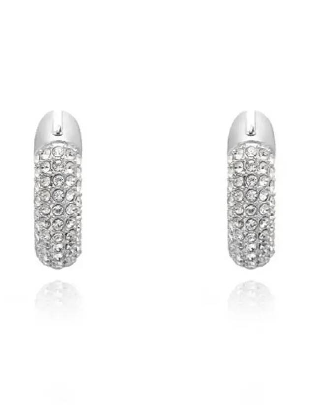 Dextara Crystal Small Hoop Earrings Silver - SWAROVSKI - BALAAN 4