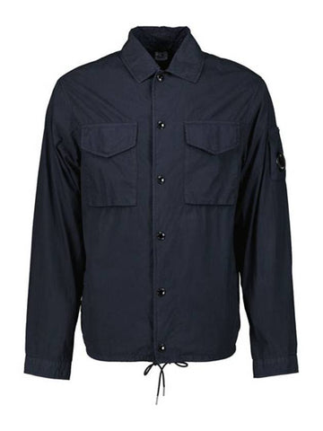 Lens Wappen Overshirt Jacket Navy - CP COMPANY - BALAAN 1