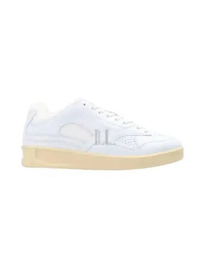 Men's Logo Leather Low Top Sneakers White - JIL SANDER - BALAAN 2