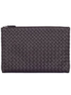 Intrecciato Clutch Bag Dark Brown - BOTTEGA VENETA - BALAAN 2