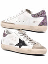 Women's Purple Glitter Tab Superstar Sneakers White - GOLDEN GOOSE - BALAAN 2