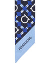 Gancini Print Mini Silk Scarf Marine Blue - SALVATORE FERRAGAMO - BALAAN 5