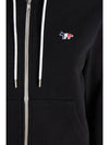 Tricolor Fox Patch Cotton Zip-Up Hoodie Black - MAISON KITSUNE - BALAAN 4