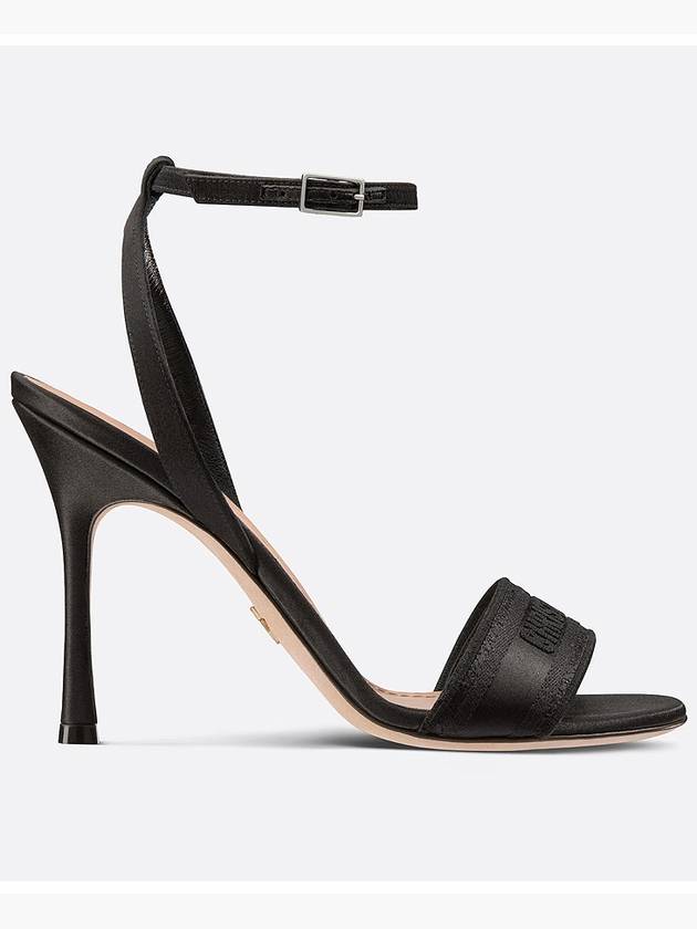 D-Way Embroidered Logo Sandals Heel Black - DIOR - BALAAN 3